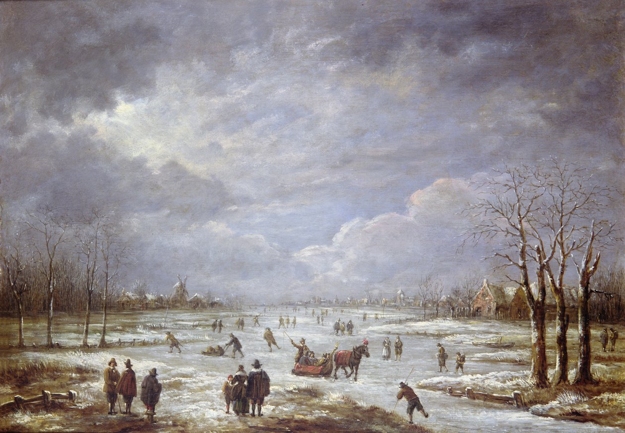 المناظر الطبيعية في فصل الشتاء بواسطة Aert van der Neer