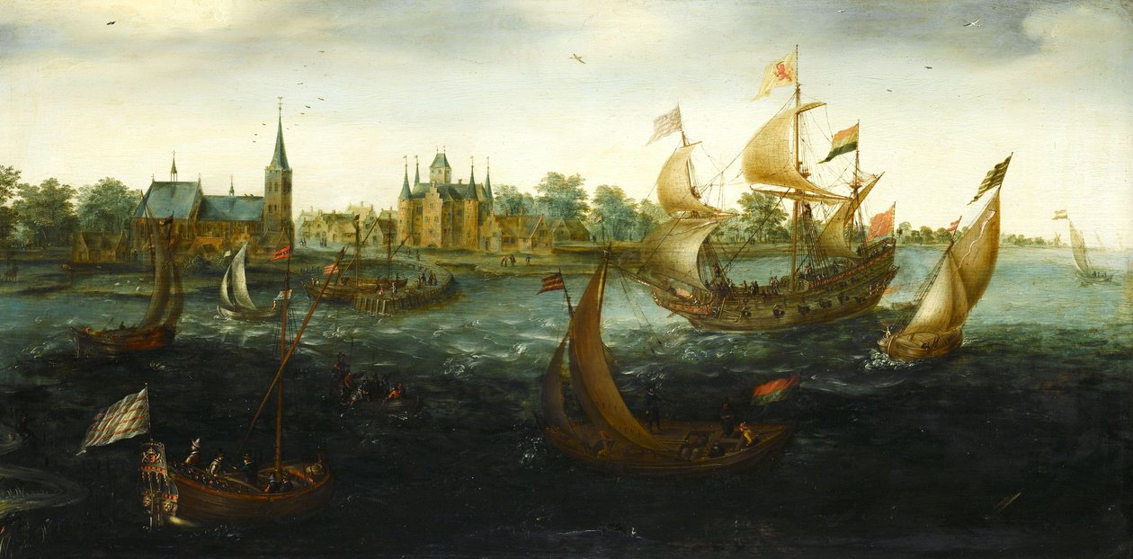 سفن قبالة IJsselmonde بواسطة Aert Anthonisz