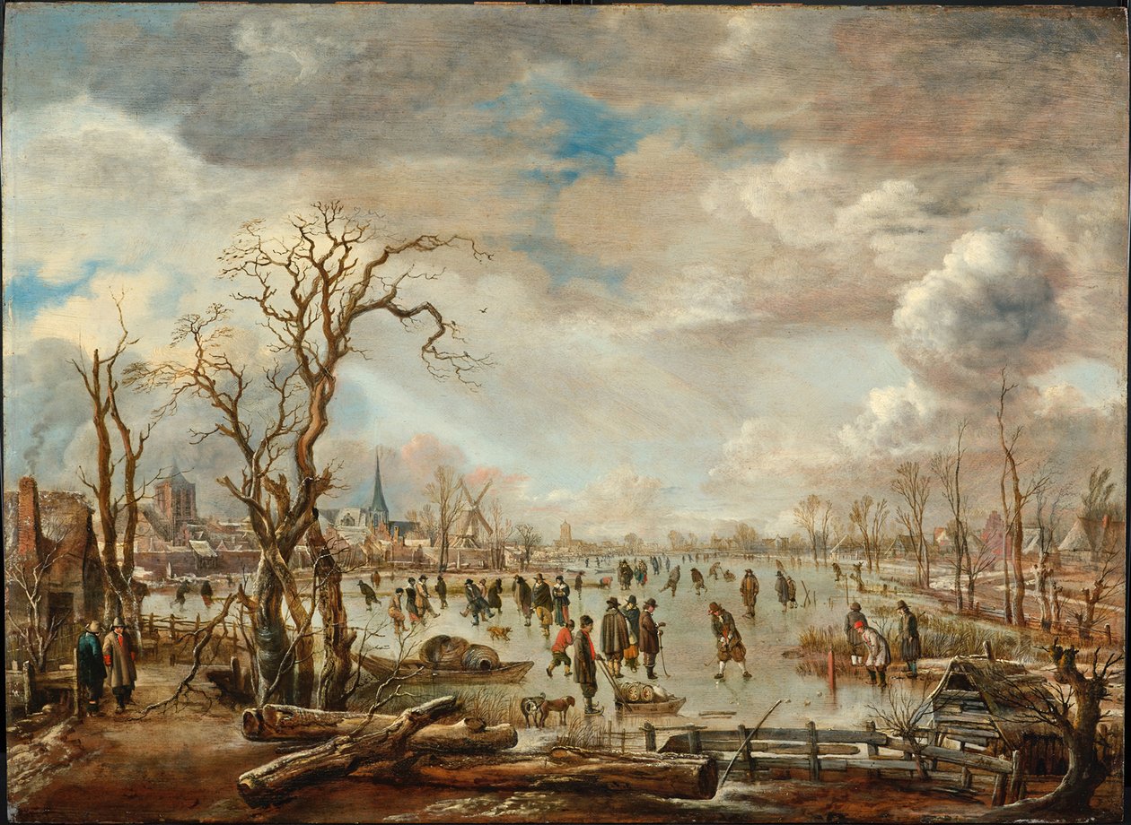 المناظر الطبيعية الشتوية مع ملذات الجليد ، ج. 1655 بواسطة Aert van der Neer