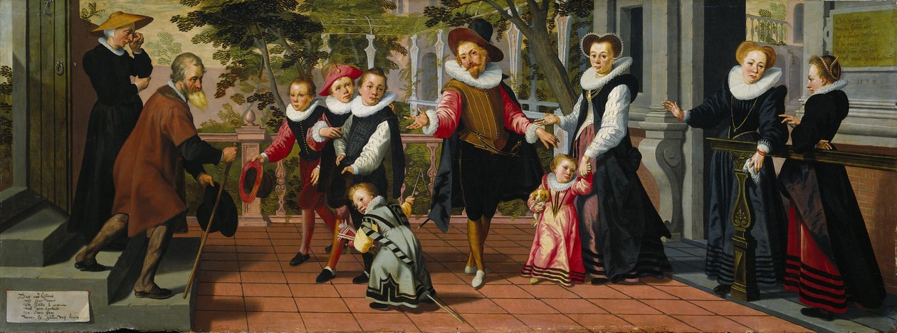 الأطفال الأغنياء ، الآباء الفقراء ، 1599 بواسطة Aert Pietersz.