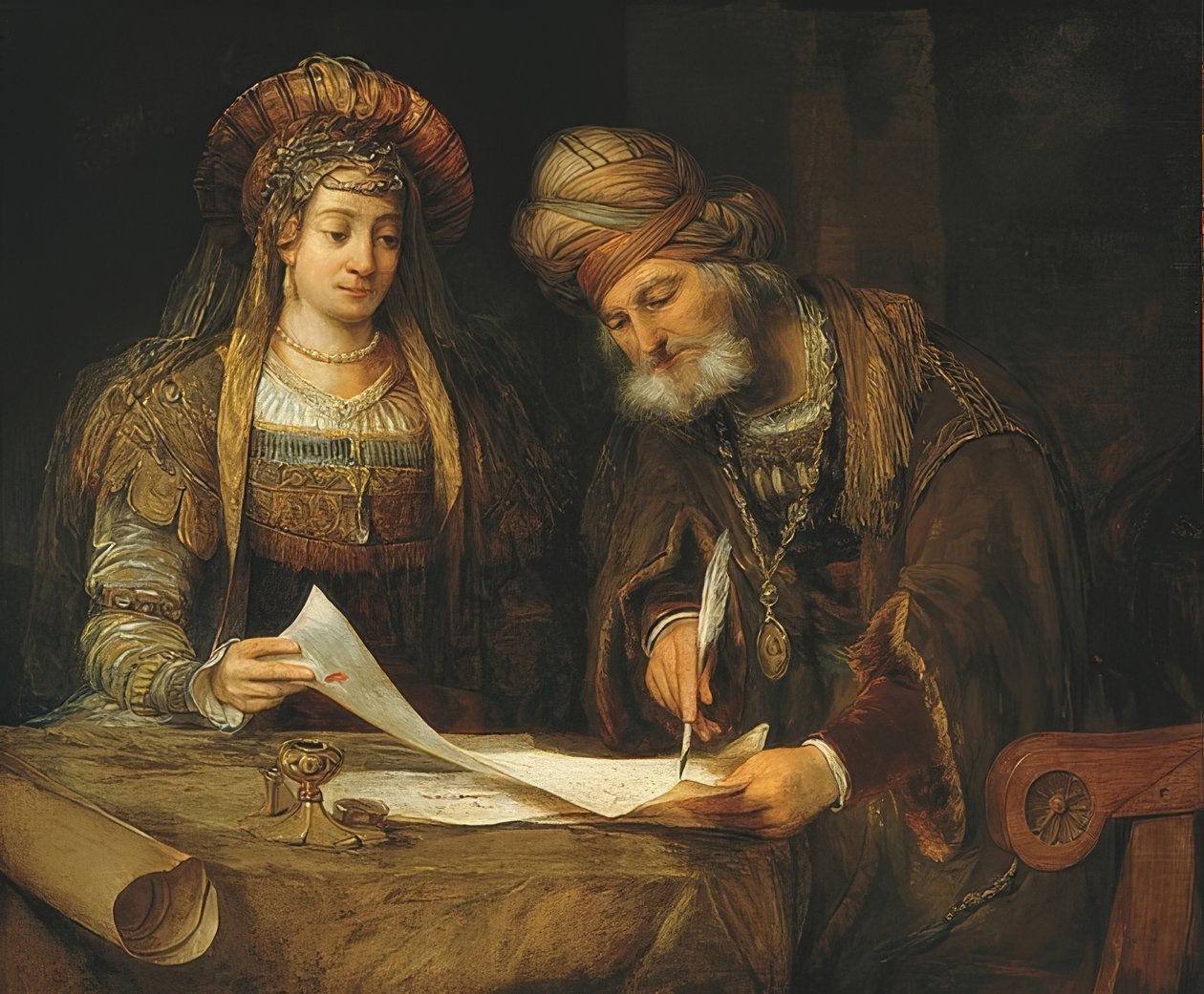 استير ومردخاي. 1675 بواسطة ارنت دي جيلدر