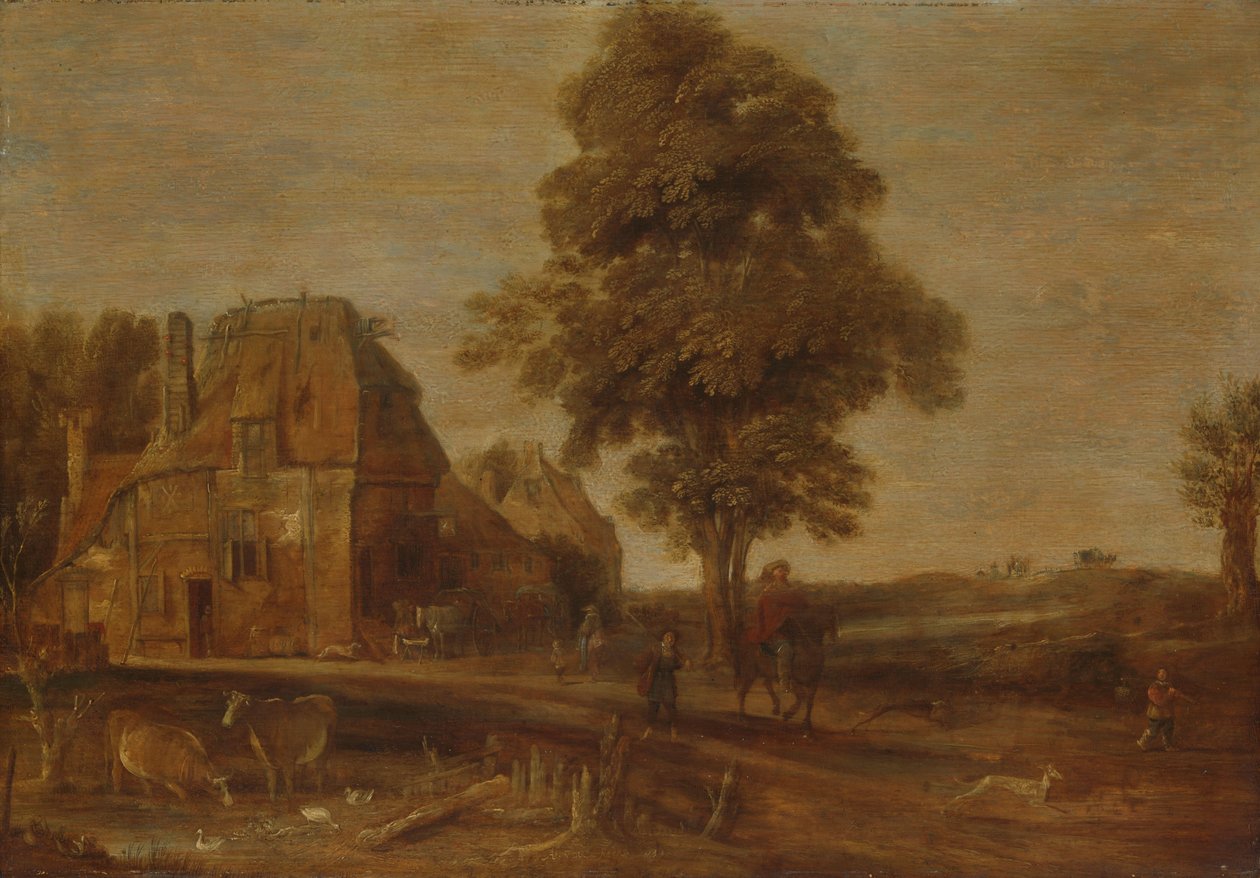 المناظر الطبيعية مع نزل بواسطة Aert van der Neer
