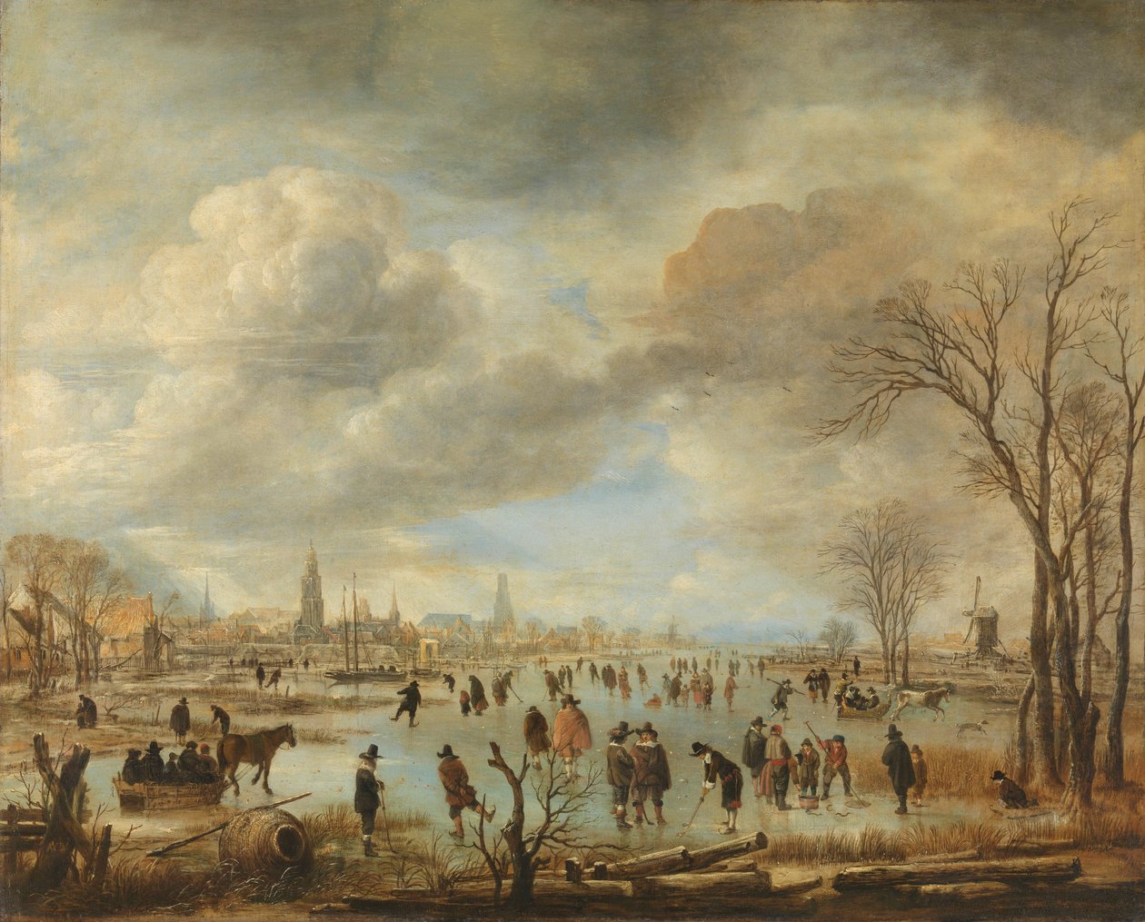عرض النهر في الشتاء ، c.1655-60 بواسطة Aert van der Neer