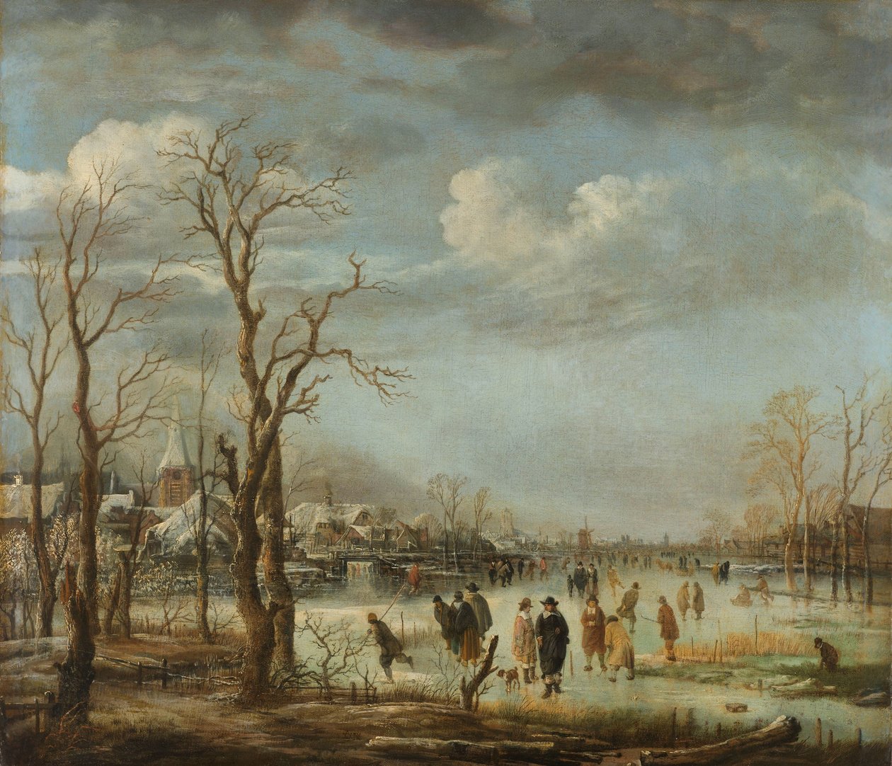 منظر النهر في الشتاء ، 1630-60 بواسطة Aert van der Neer