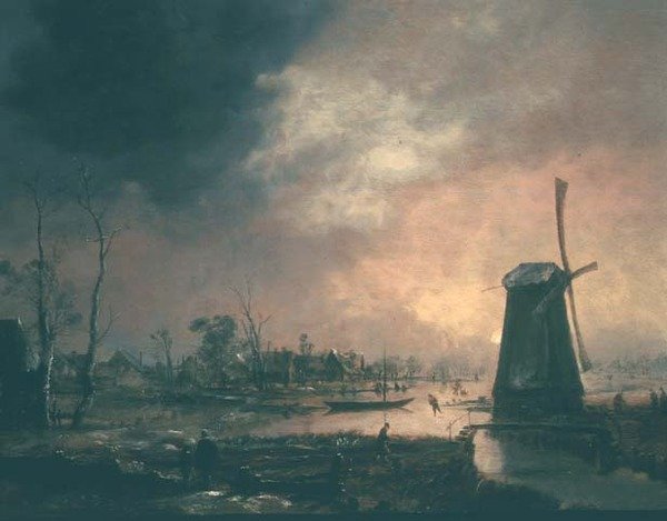 المناظر الطبيعية في فصل الشتاء بواسطة Aert van der Neer