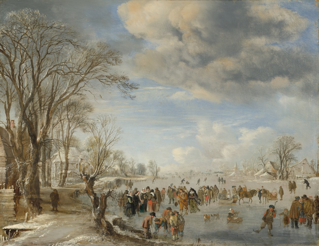 الشتاء في هولندا: مشهد التزحلق على الجليد ، 1645. بواسطة Aert van der Neer