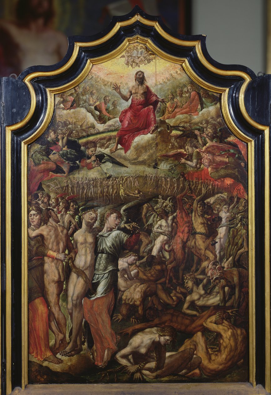 الحكم الأخير ، لوحة مركزية ثلاثية ، 1555 بواسطة Aertgen Claesz van Leyden