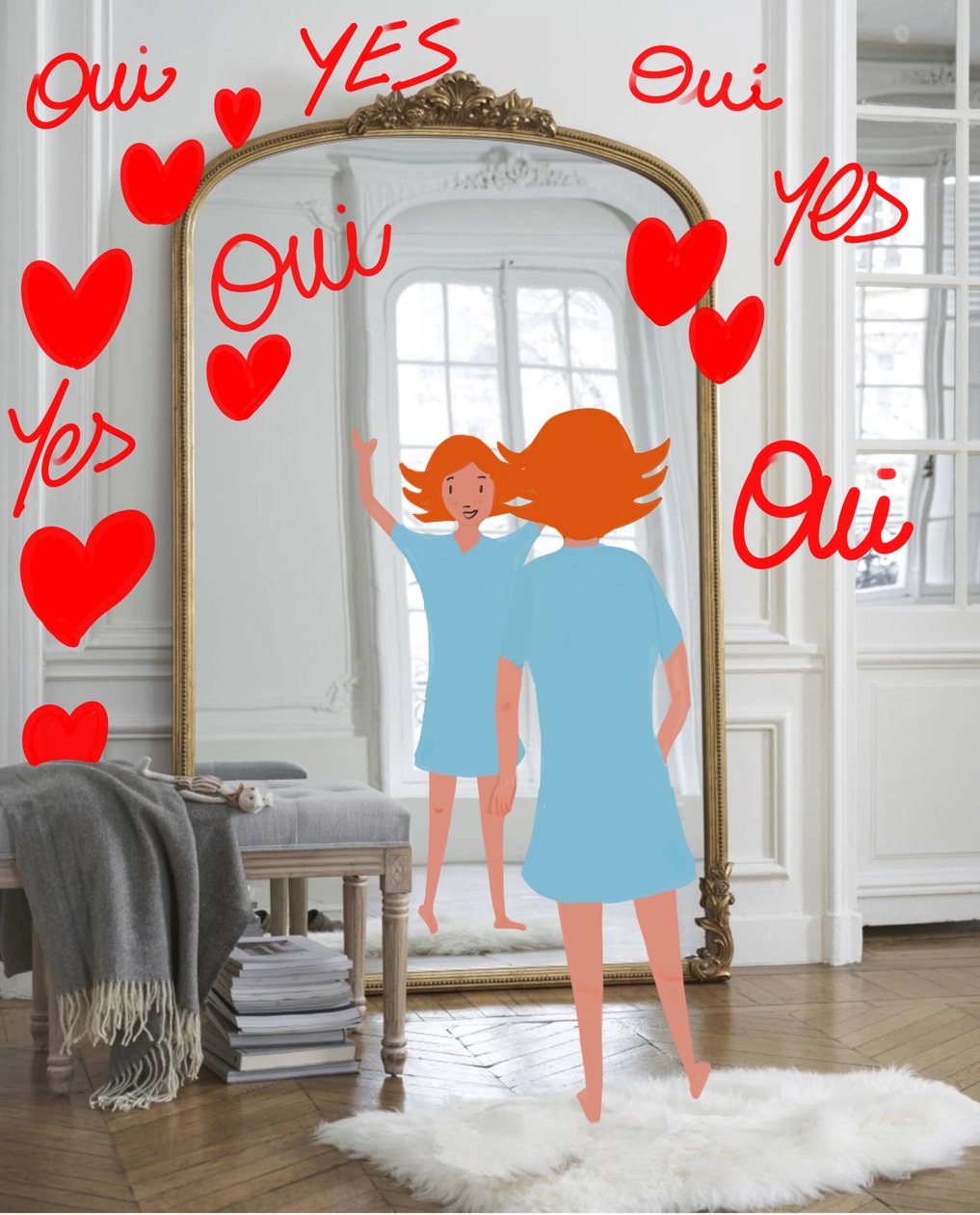 YES OUI، 2023 (الفن الرقمي على الصورة الفوتوغرافية) بواسطة أغنيس جيراردون
