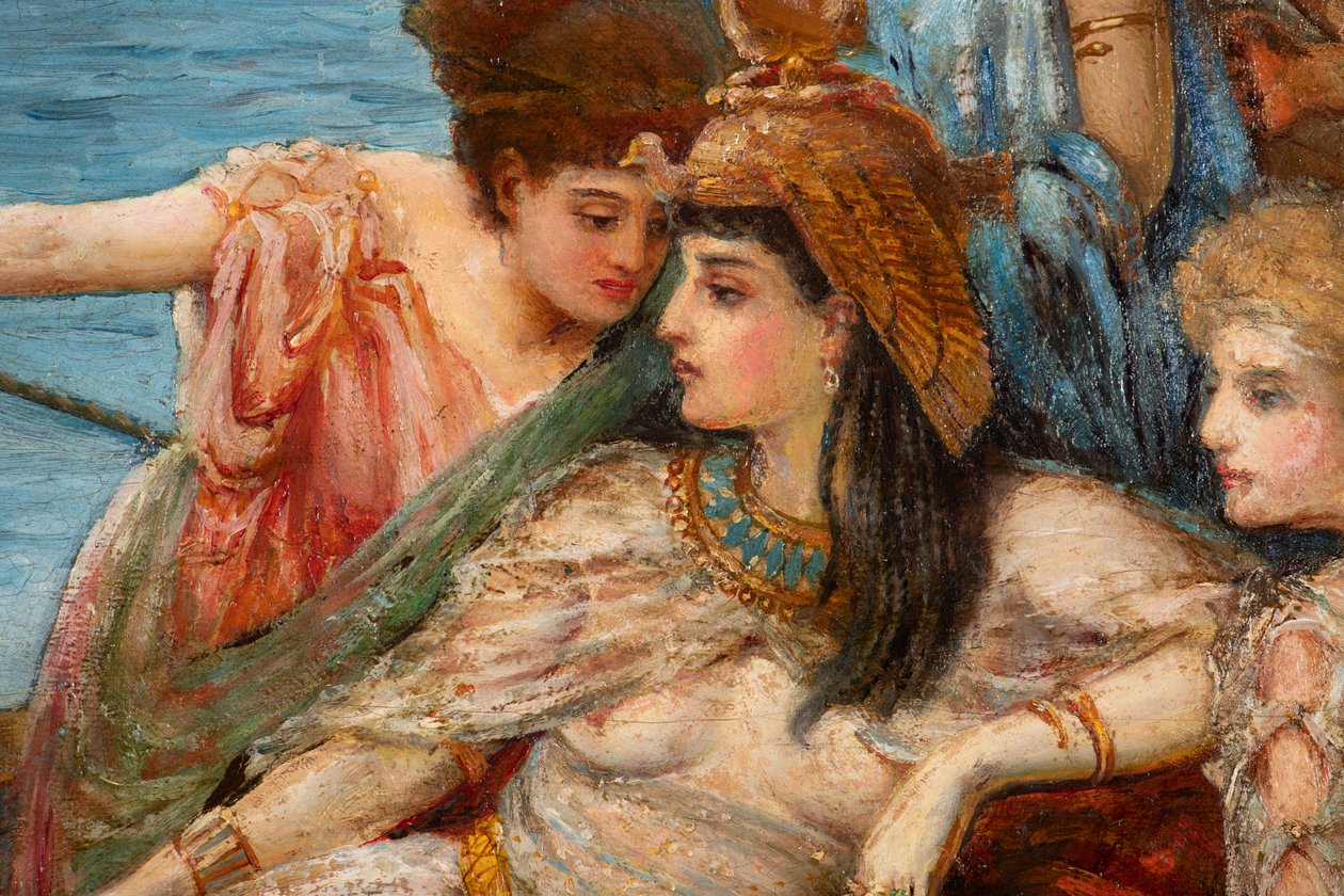 رحلة أنطوني وكليوباترا من معركة أكتيوم حوالي 1897 (زيت على قماش) بواسطة أغنيس برينجل
