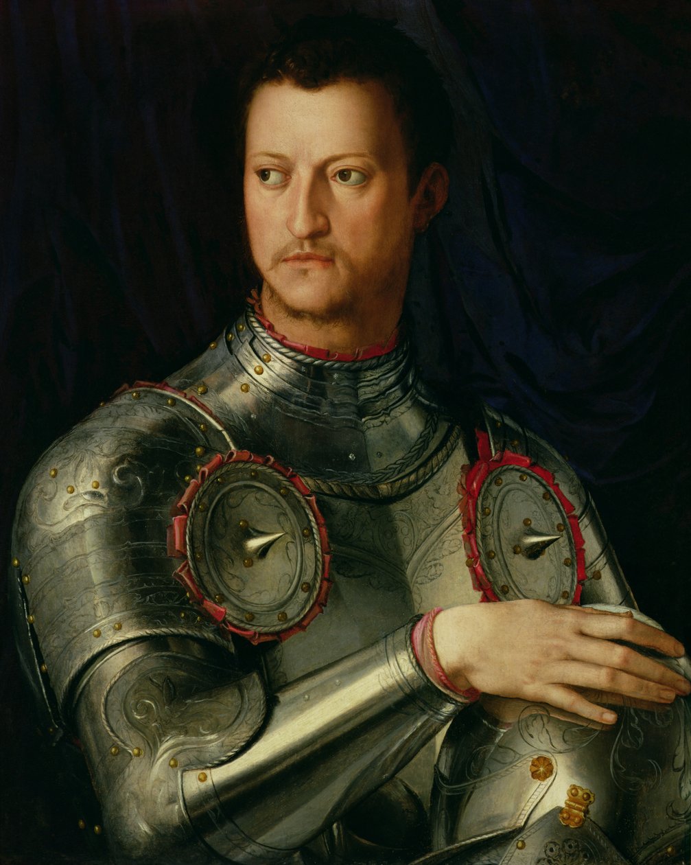 صورة لكوزيمو الأول (1519-74) de Medici (درجة الحرارة على اللوحة) بواسطة أغنولو برونزينو