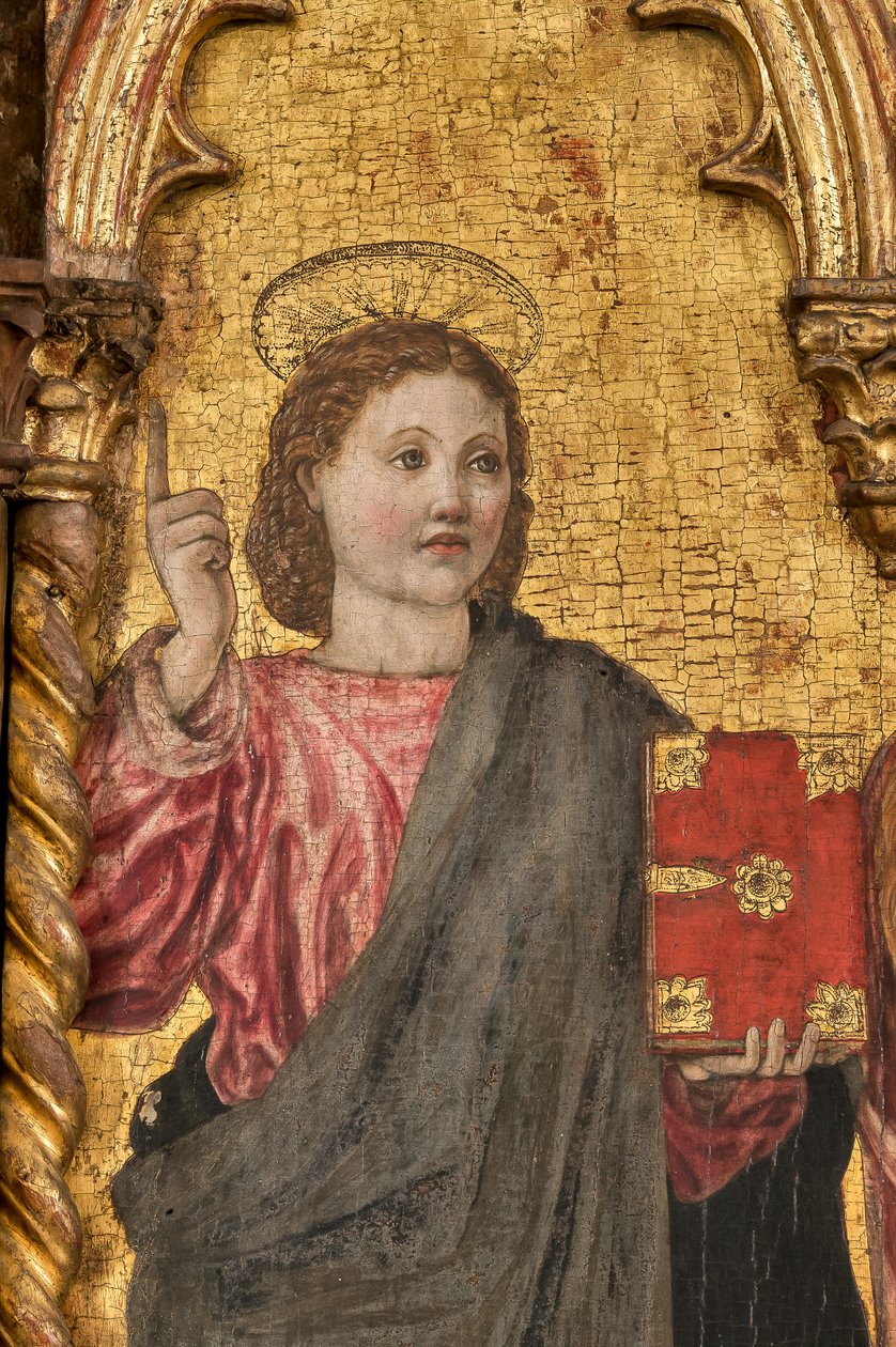تتويج العذراء والقديسين ، Polyptych على خلفية ذهبية ، تفاصيل 2384569 (تمبرا على اللوحة) بواسطة أغنولو وبارتولوميو ديجلي إيري