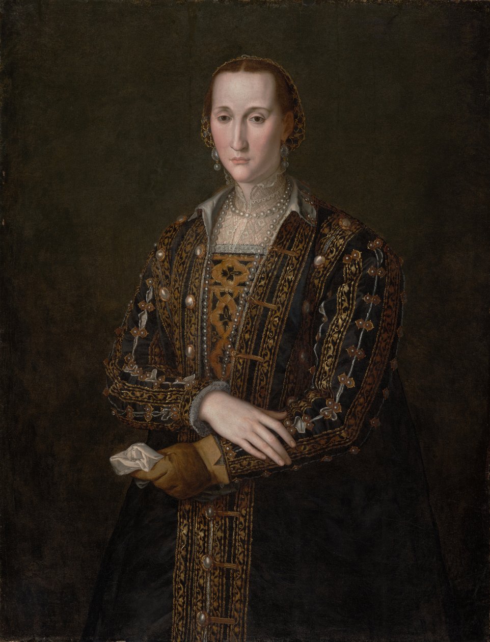 إليونورا دي توليدو (1522-1562) ، حوالي 1560 (زيت على قماش ، منقولة من اللوحة) بواسطة أغنولو برونزينو