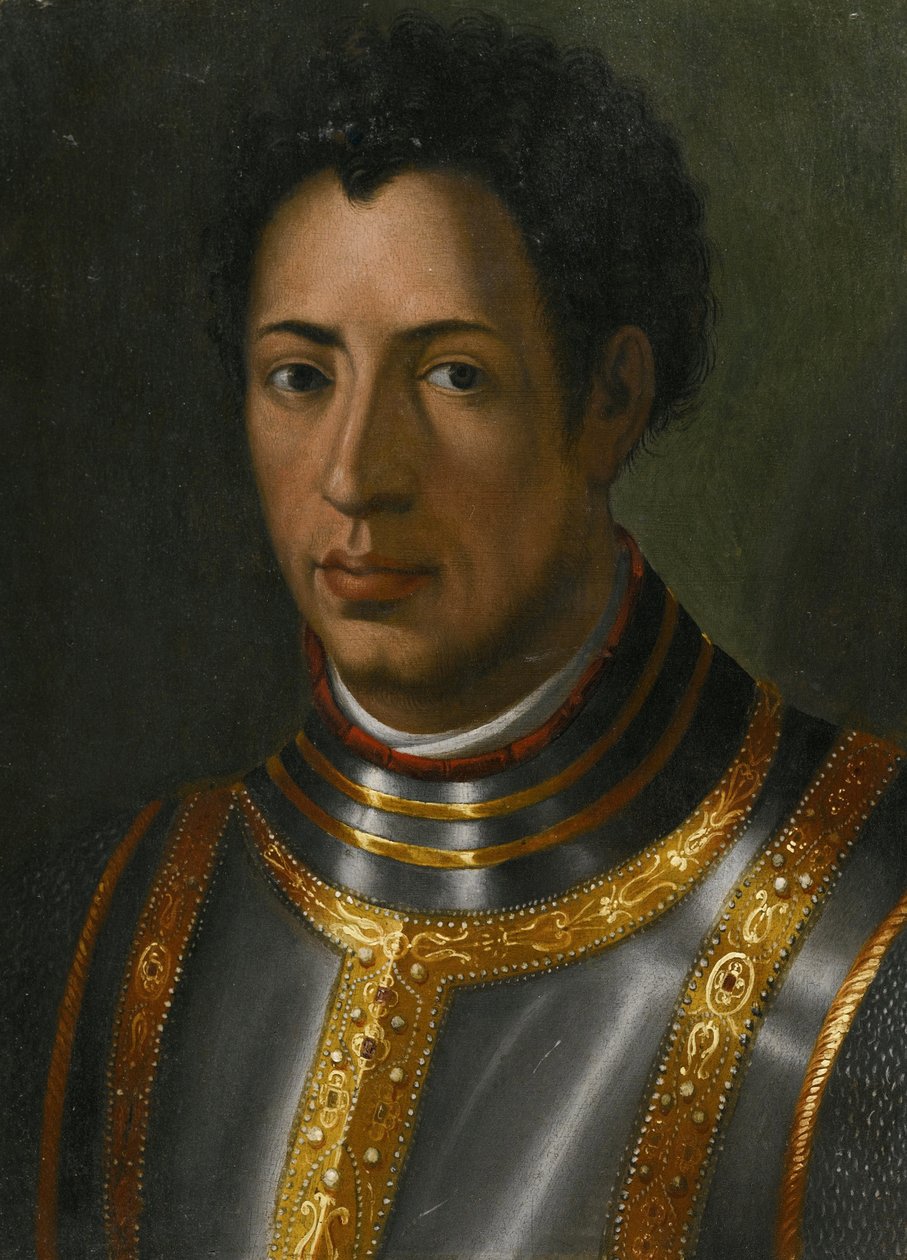 صورة لأليساندرو دي ميديسي (1510-1537) (ألكسندر دي ميديسيس ، المعروف باسم مور) - برونزينو ، أغنولو (1503-1572). زيت على خشب مقاس 23.2x16.7 بواسطة أغنولو برونزينو