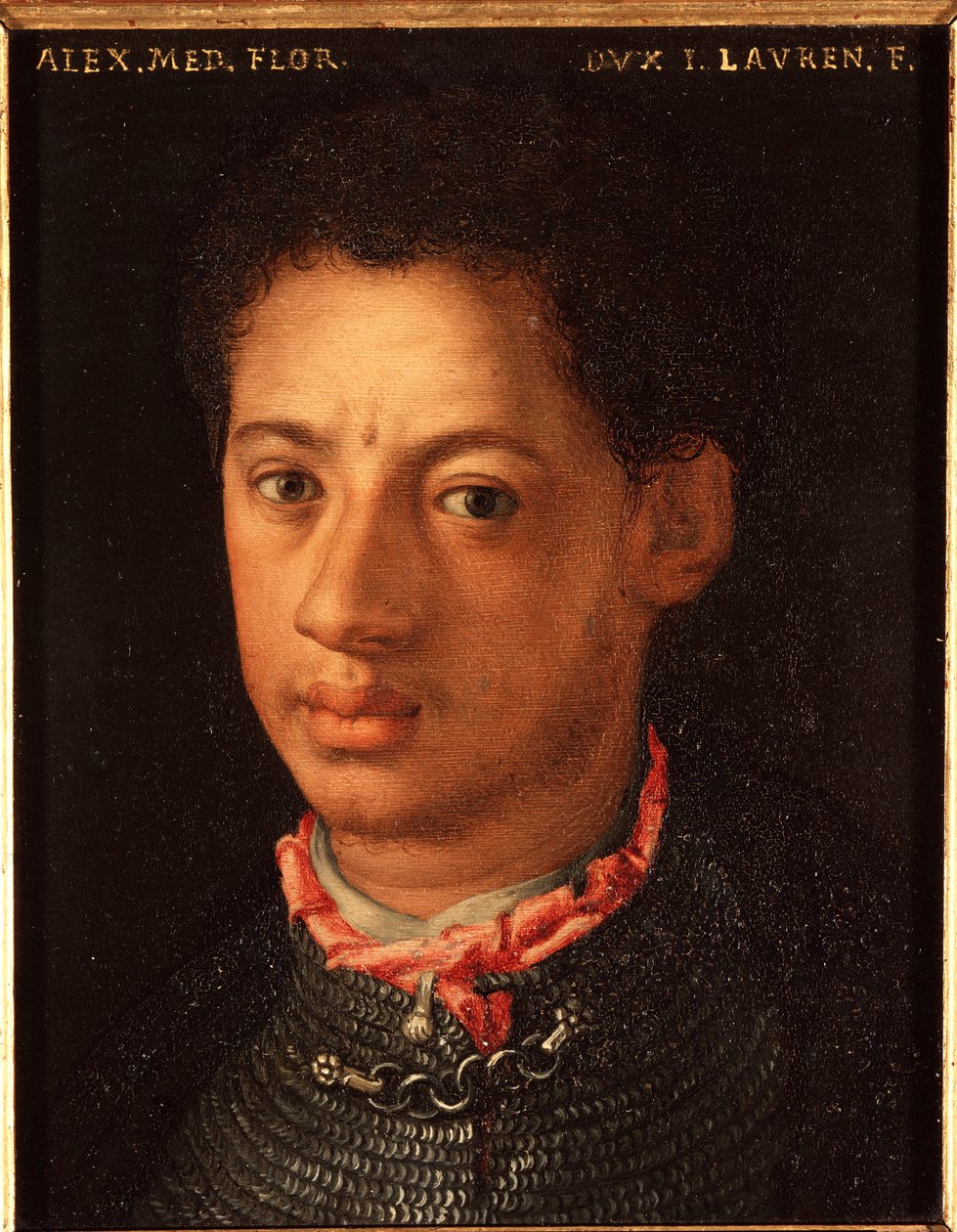 Portrait of Alessandro de Medici (Alexander of Medici called the Moor) (1510-1572) Duke of Florence Painting by Allori Angelo di Cosimo dit Bronzino (1503-1572) 16th century Sun 15x12 cm Palace Medici-Riccardi (Medici Riccardi) Florence بواسطة أغنولو برونزينو
