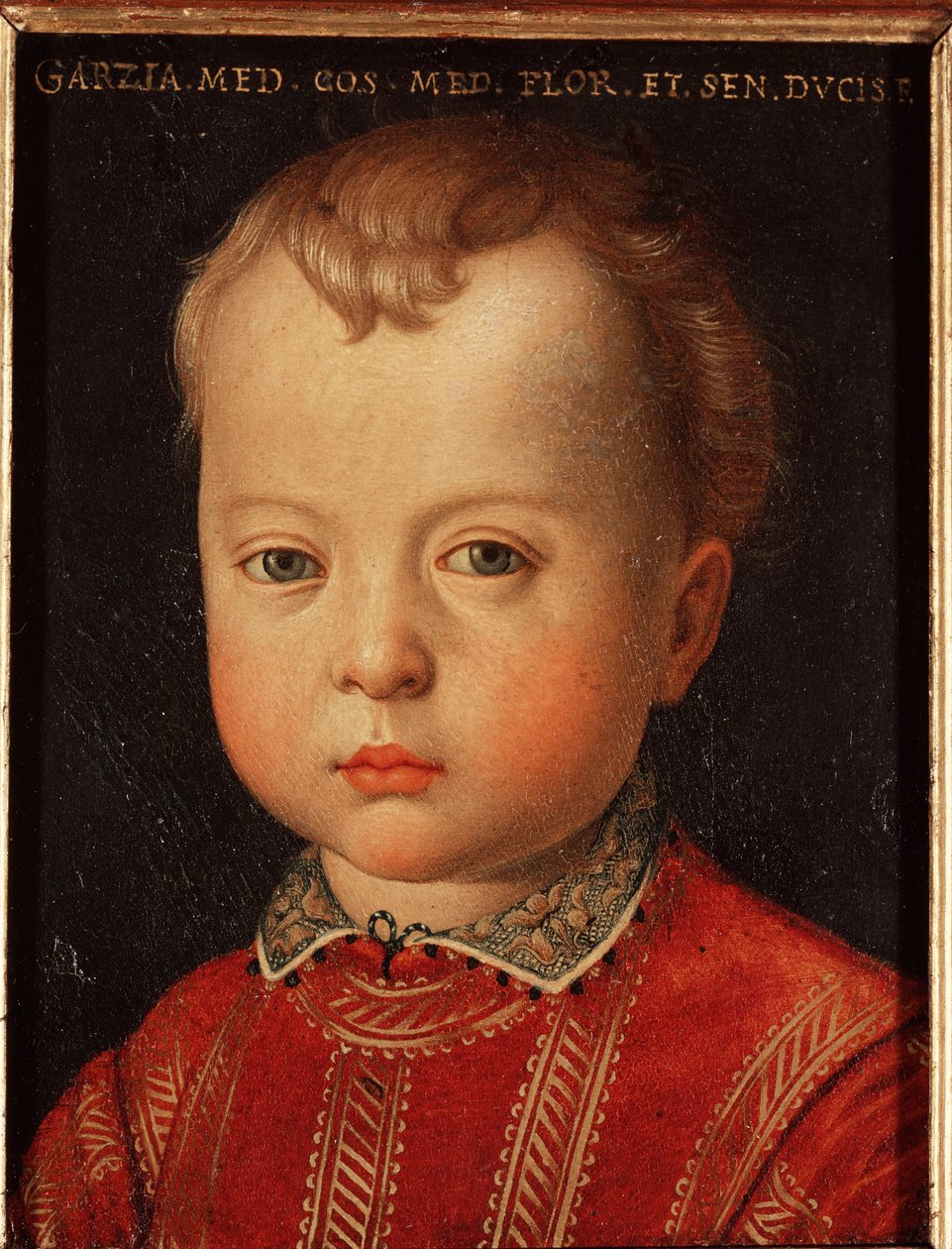 صورة لـ Garzia de Medicis (Garzia de Medici) (1547-1562) رسم الطفل بواسطة Allori Angelo di Cosimo dit Bronzino (1503-1572) القرن السادس عشر 15 15x12 سم قصر Medici-Riccardi (Medici Riccardi) فلورنسا بواسطة أغنولو برونزينو
