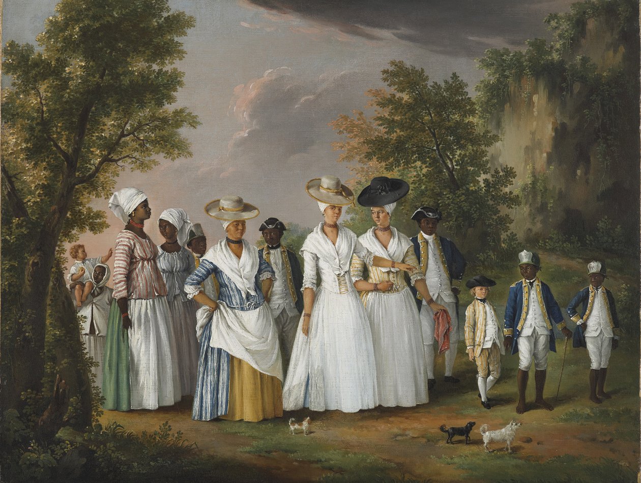 النساء الأحرار مع أطفالهن وخادماتهن في المناظر الطبيعية ، 1770-1796 بواسطة أغوستينو برونياس