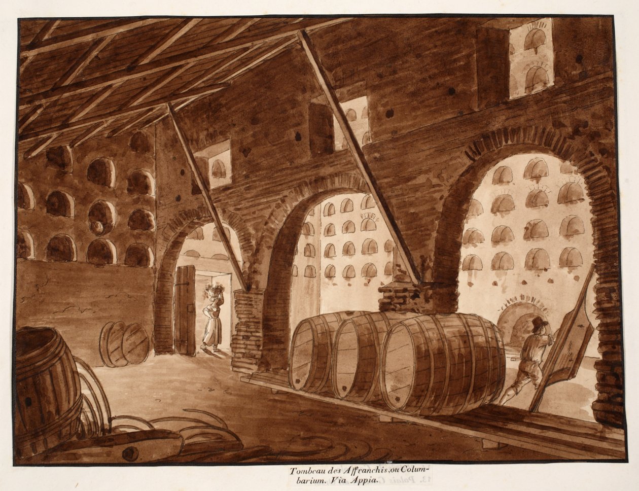 كولومباريوم من Freedmen of Augustus ، 1833 (النقش بغسل بني) بواسطة اجوستينو توفانيلي