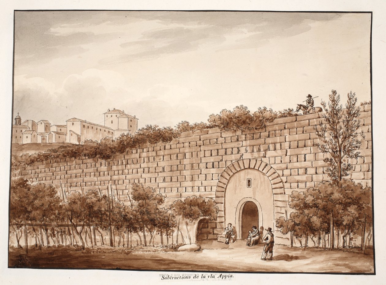 أسس فيا أبيا 1833 (النقش بغسل بني) بواسطة اجوستينو توفانيلي