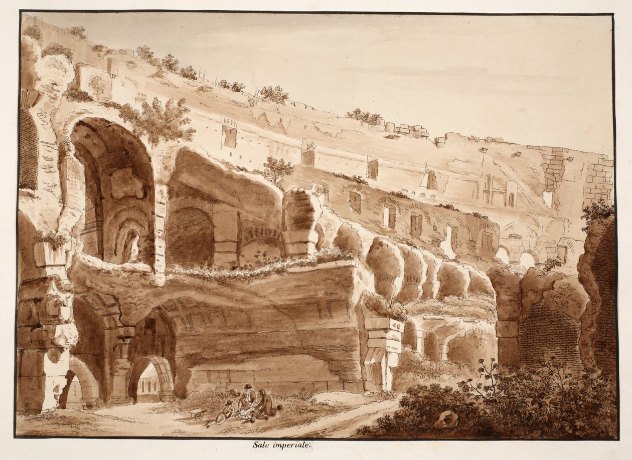 الغرفة الإمبراطورية ، 1833 (النقش بغسل بني) بواسطة اجوستينو توفانيلي