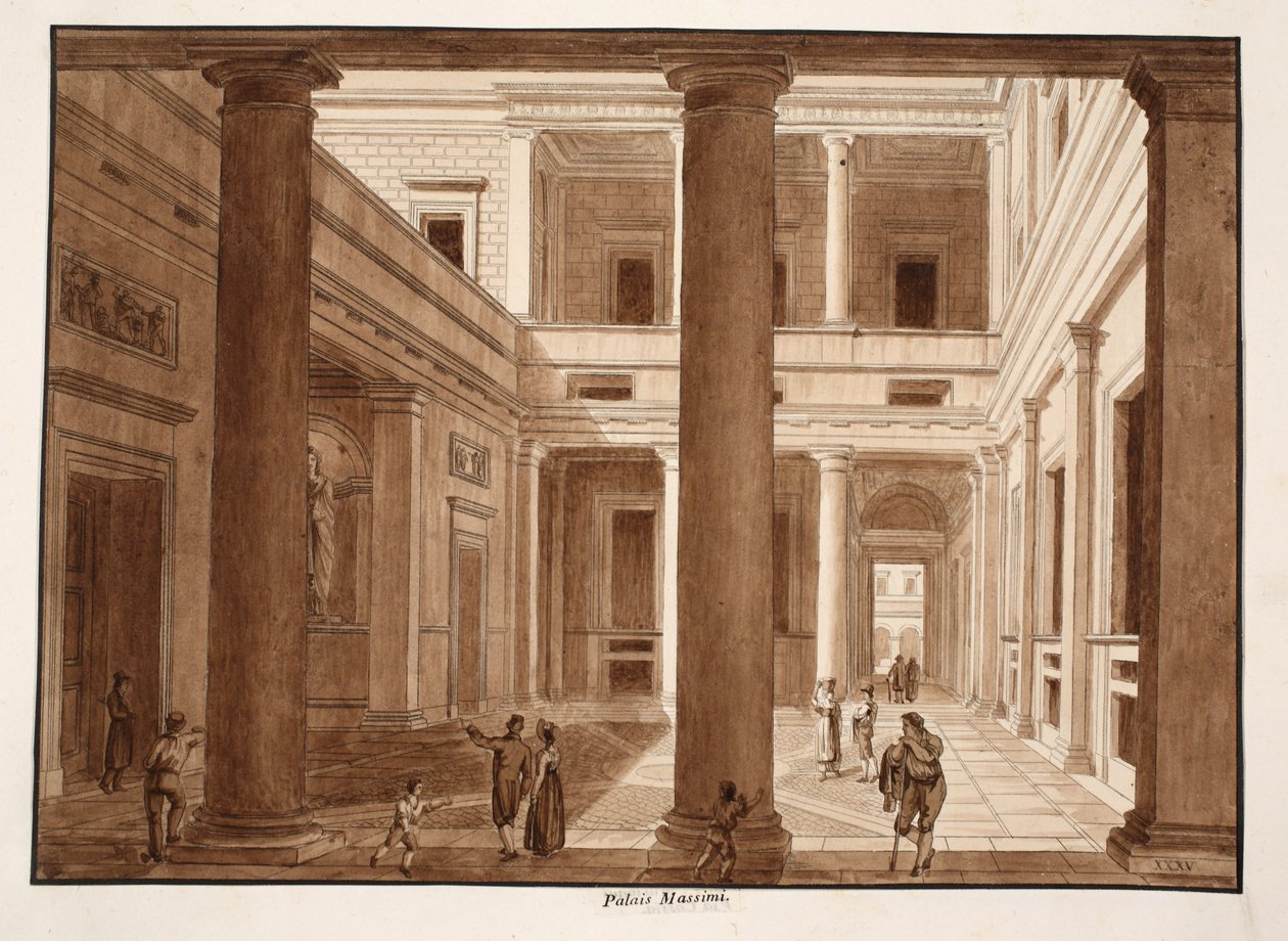 Palazzo Massimo ، 1833 (النقش بغسل بني) بواسطة اجوستينو توفانيلي