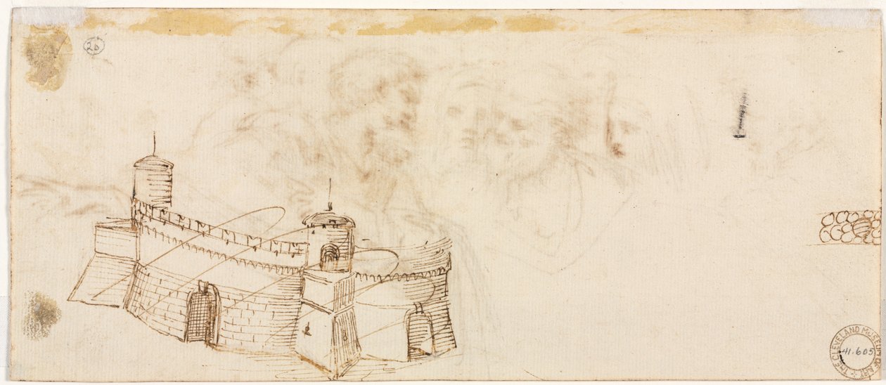 القلعة Crenelated مقابل النصف الثاني 1500s. بواسطة أغوستينو كاراتشي