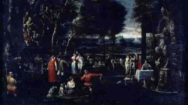 Fete Champetre أو ، Fete Milanese ، c.1584 بواسطة أغوستينو كاراتشي