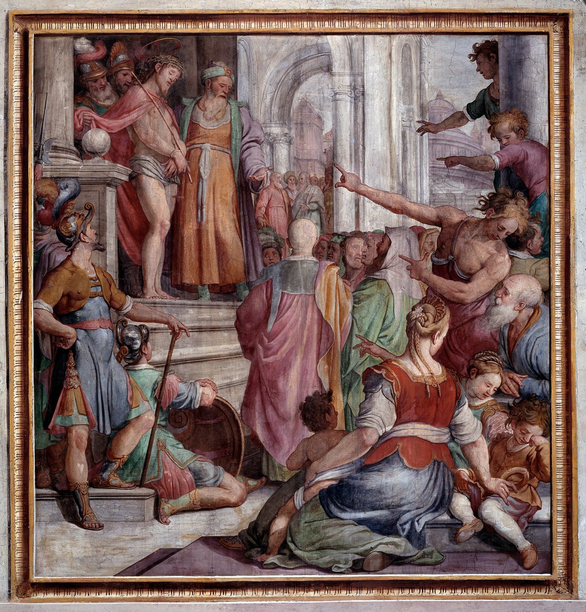 آلام يسوع ، ecce homo (Fresco بواسطة اجوستينو شيامبلي