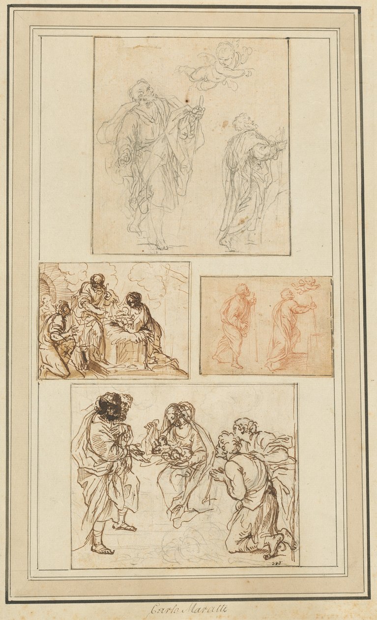 دراسات الرسول بإرشاد ملاك وعبادة الرعاة بواسطة Agostino Masucci