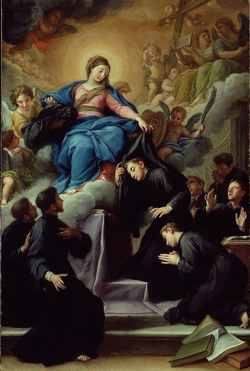 مادونا مع السبعة مؤسسي نظام Servite ، حوالي عام 1728 (زيت على قماش) بواسطة Agostino Masucci