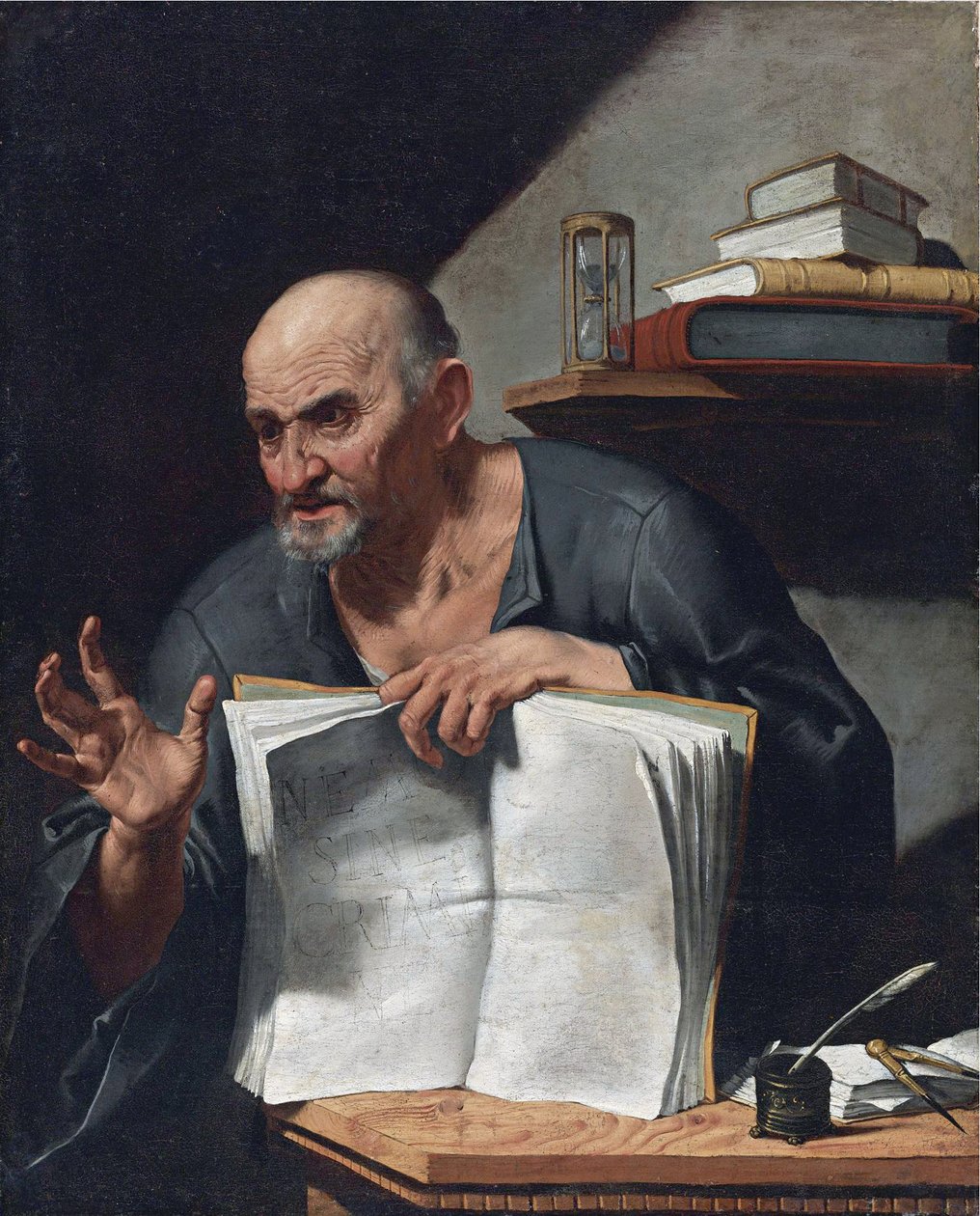 ديونيسيوس كاتو (القرن الثالث أو الرابع) - رسم أجوستينو سيلا (1629-1700) ، - زيت على قماش ، 98.5x80.6 - مجموعة خاصة بواسطة أغوستينو سيلا
