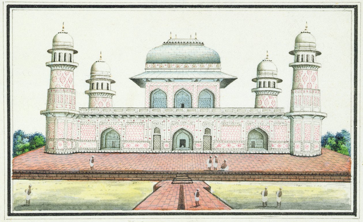 مقبرة إتيماد-دولا ، بالقرب من أغرا ، 1830s (مرحاض ، حبر وقلم رصاص على ورق) بواسطة مدرسة اجرا