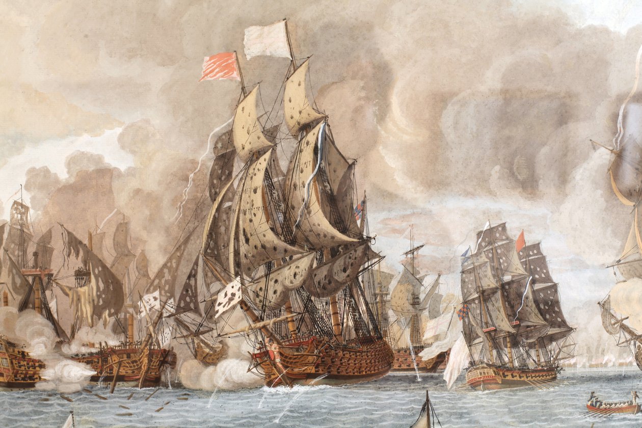 خاضت معركة بحرية في 12 أبريل 1782 بالقرب من جوادلوب بواسطة أيمي لويس دومولين