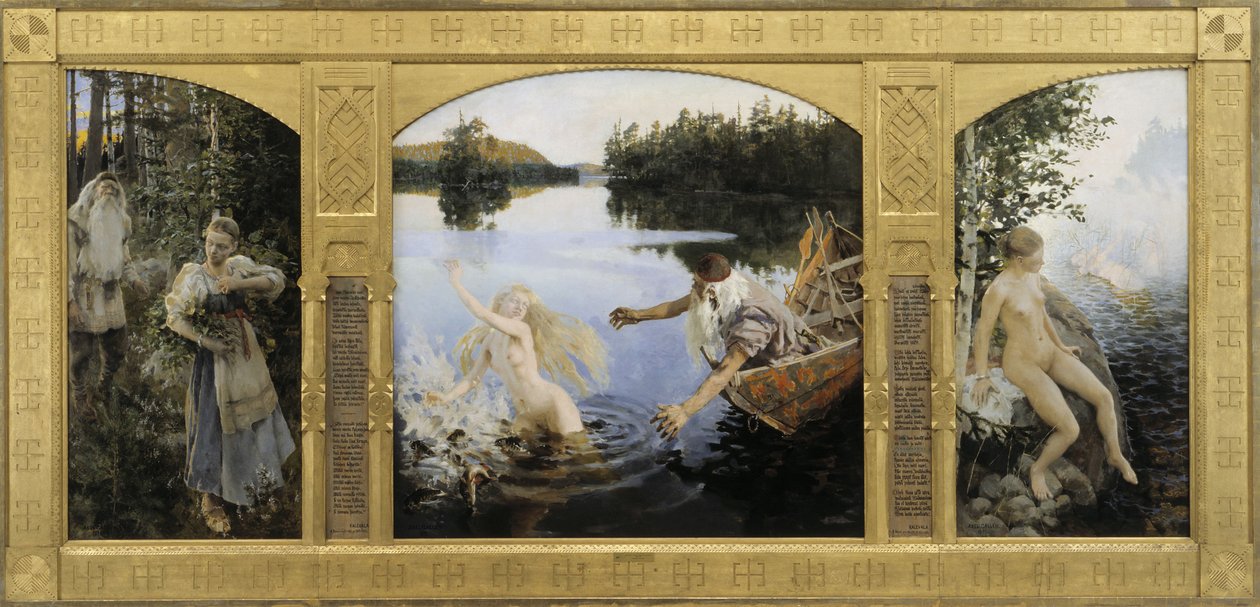 Aino Myth ، Triptych ، فنلندا: Aino-taru ، triptyykkinSvenska: Ainomyten ، triptych بواسطة أكسيلي جالن كاليلا