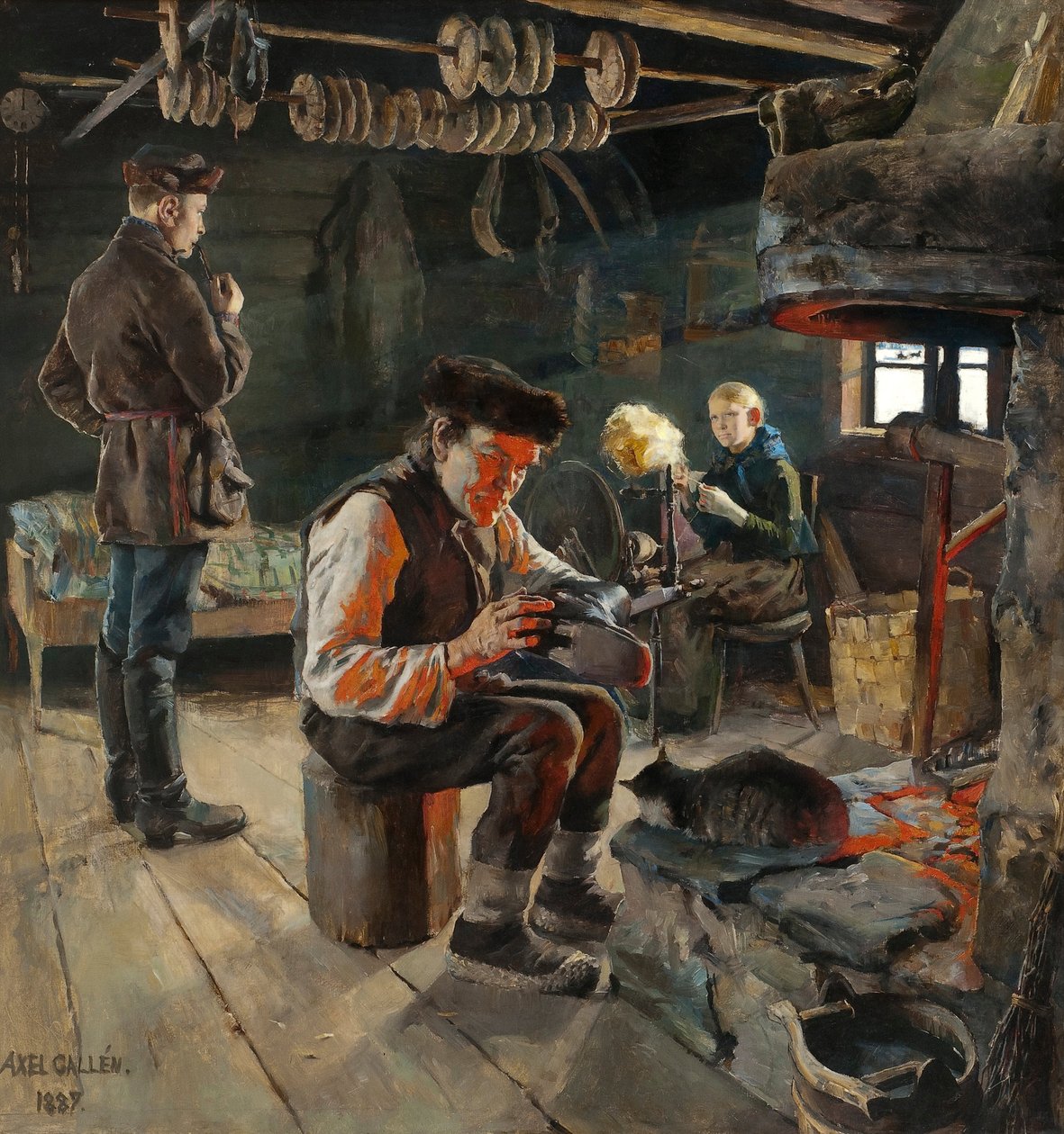 La vie Rustique - حياة ريفي - Akseli Gallen-Kallela (1865-1931). زيت على قماش بواسطة أكسيلي فالديمار جالن كاليلا