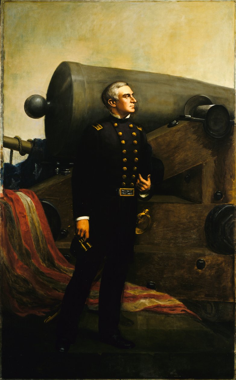 البندقية الأولى في حصن سومتر الرائد روبرت أندرسون ، كاليفورنيا. 1861 بواسطة ألبان جاسبر كونانت