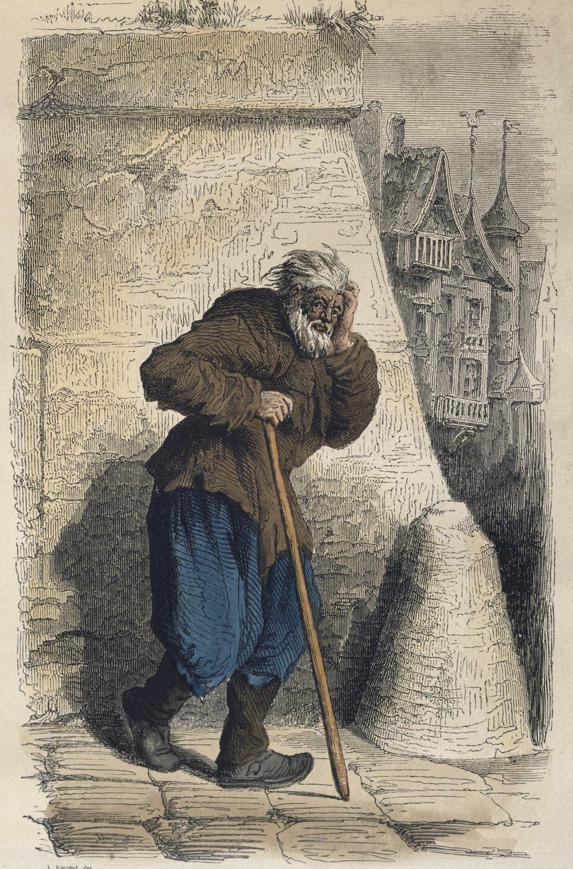 متسول ، بعد جاك كالوت (1592-1635) منقوش بواسطة أدريان لافيلي (1818-62) (نقش الألوان) بواسطة ألبرت تشارلز أوغست راسينت