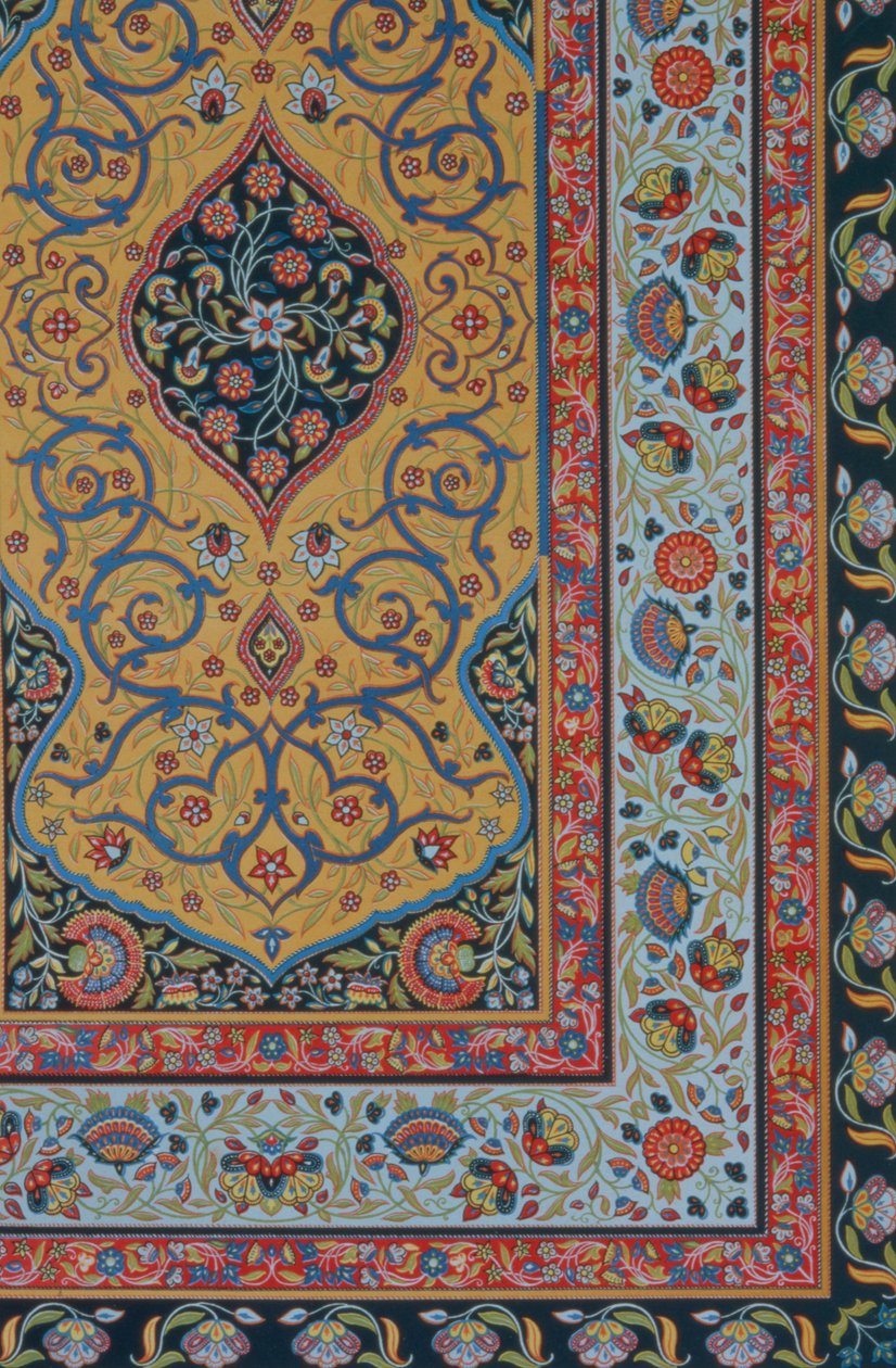 زخرفة فارسية ، من "زخرفة متعددة الألوان" ، نقشها F. Durin ، حانة. بقلم Lemercier und C. ، باريس ، 1869 بواسطة ألبرت تشارلز أوغست راسينت