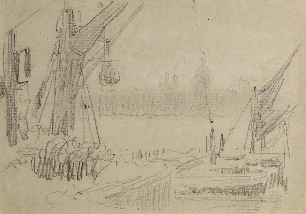 على نهر التايمز ، c.1890 بواسطة ألبرت جودوين