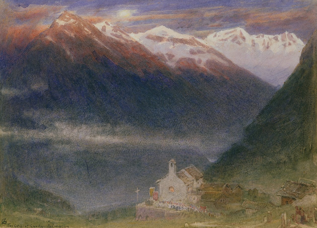The Gorge of Gondo، Simplon (مرحاض ولون جسم على ورق) بواسطة ألبرت جودوين