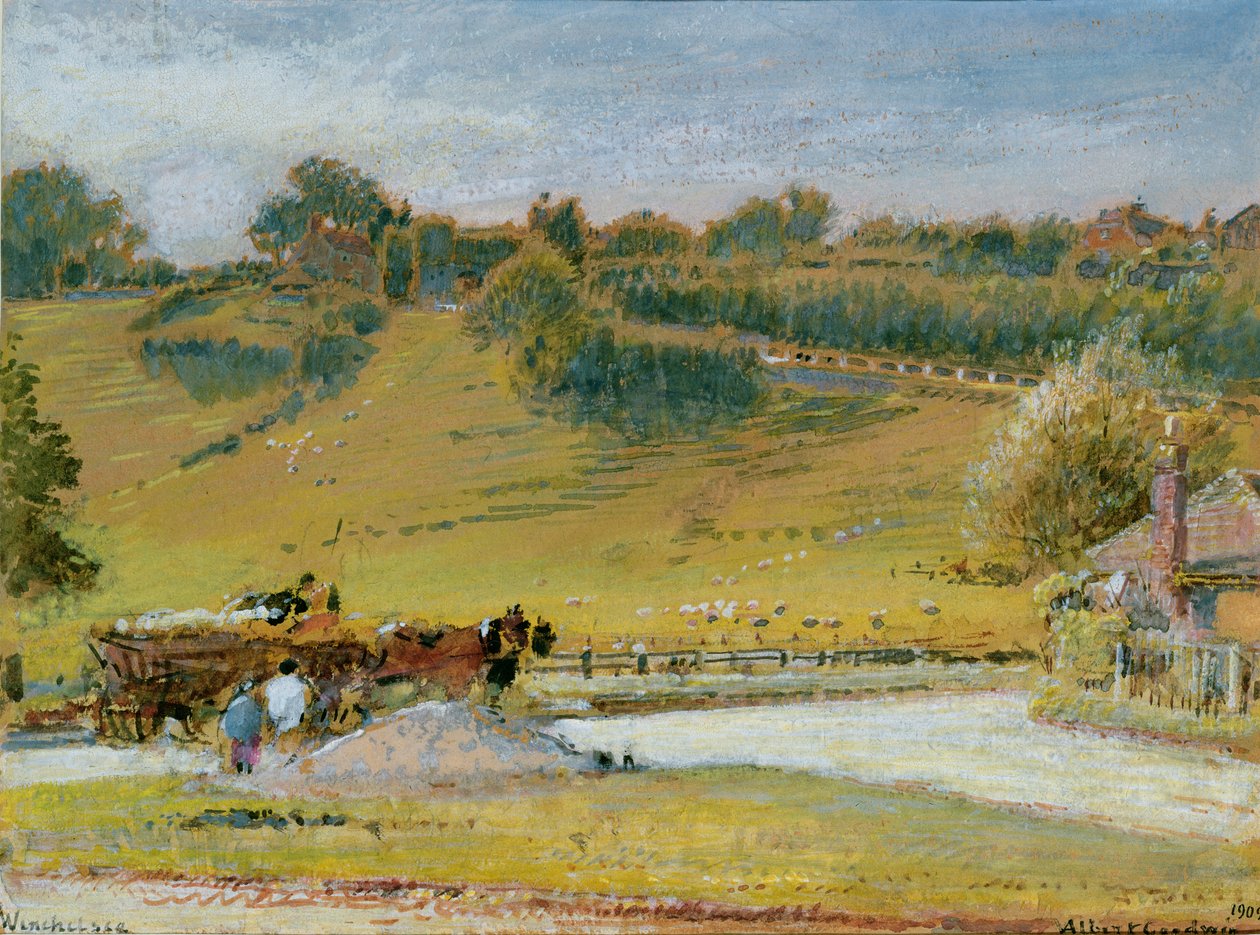 وينشلسي ، 1909 (مرحاض ولون مع قلم رصاص على ورق) بواسطة ألبرت جودوين