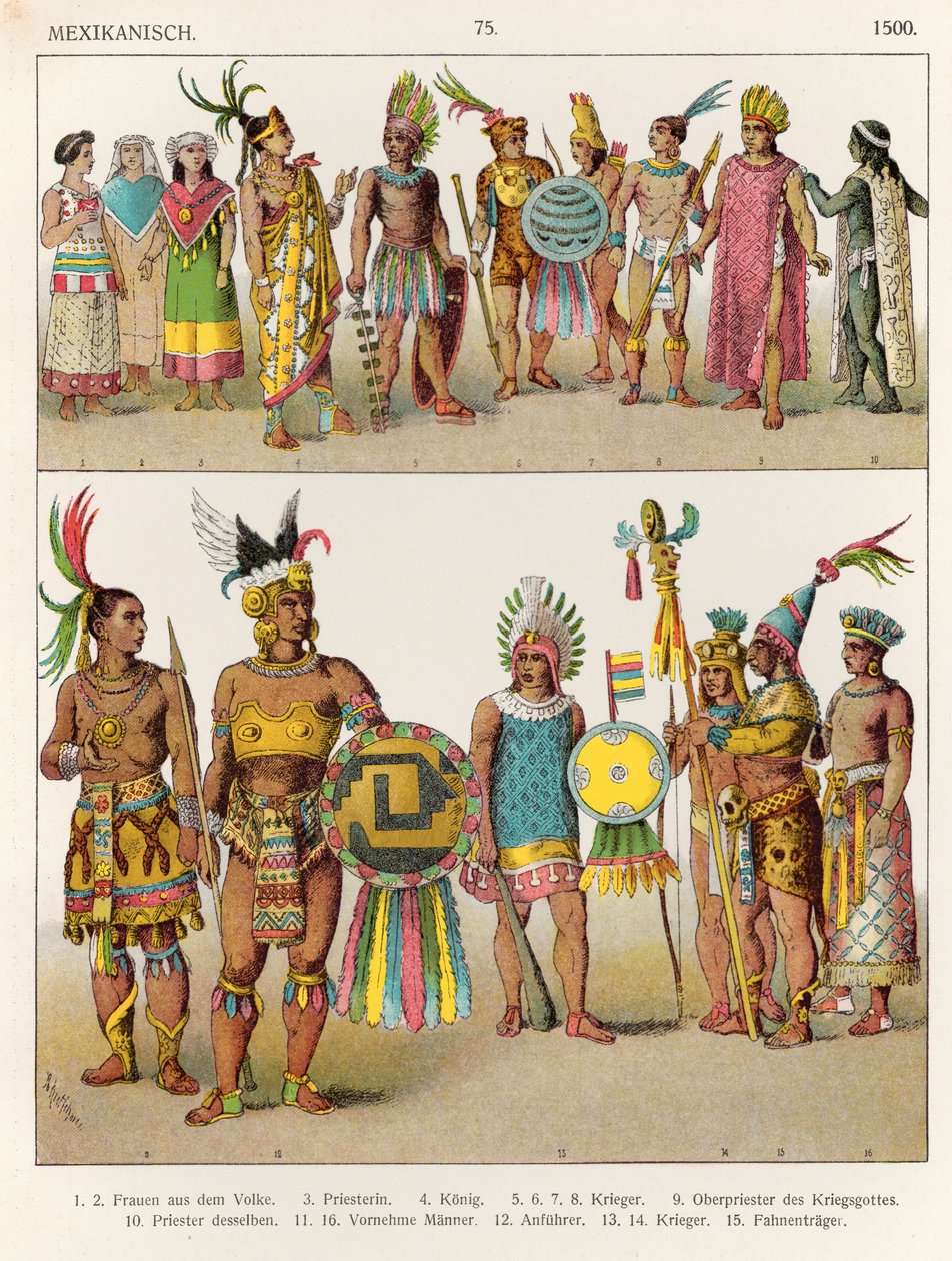 فستان مكسيكي ، c.1500 ، من "Trachten der Voelker" ، 1864 بواسطة ألبرت كريتشمر