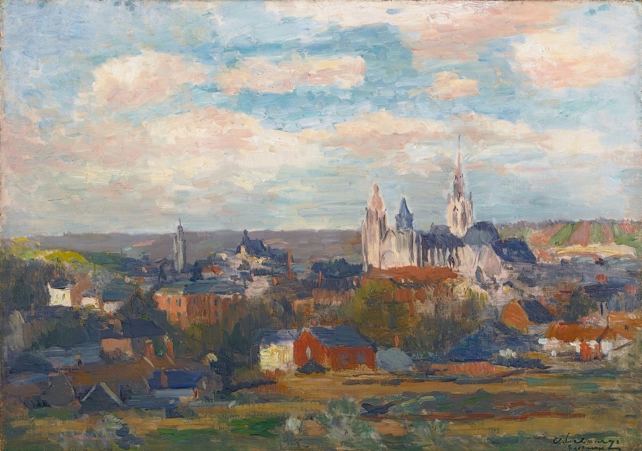 Evreux ، كاتدرائية نوتردام Deutsch: DEVREUX VIEW WITH THE NOTRE DAMEN CATHEDRAL بواسطة ألبرت تشارلز ليبورغ