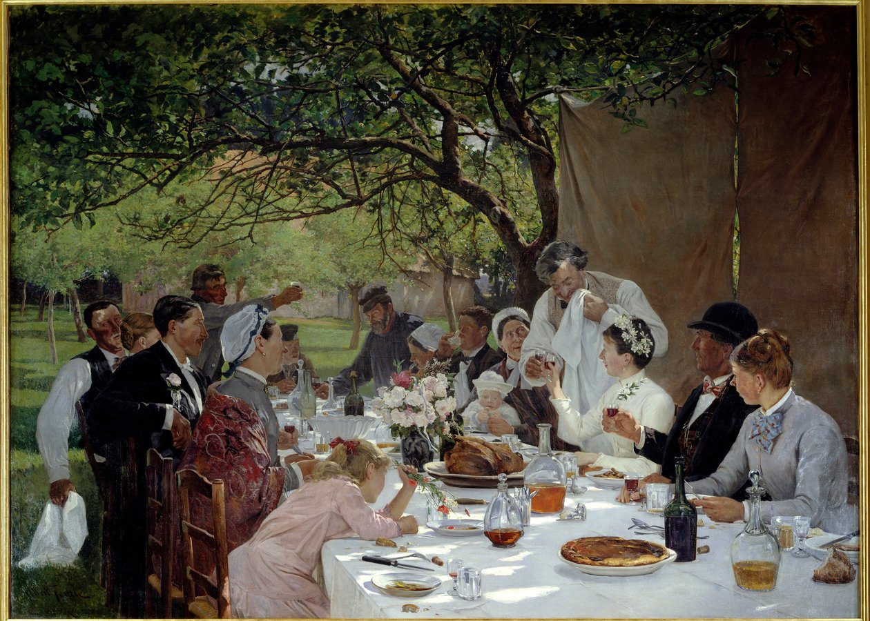 وجبة زفاف في لوحة Yport بواسطة ألبرت فوري (1854-1937) 1886 صن. 3،89x2،53 م روان ، متحف الفنون الجميلة بواسطة ألبرت أوغست فوري