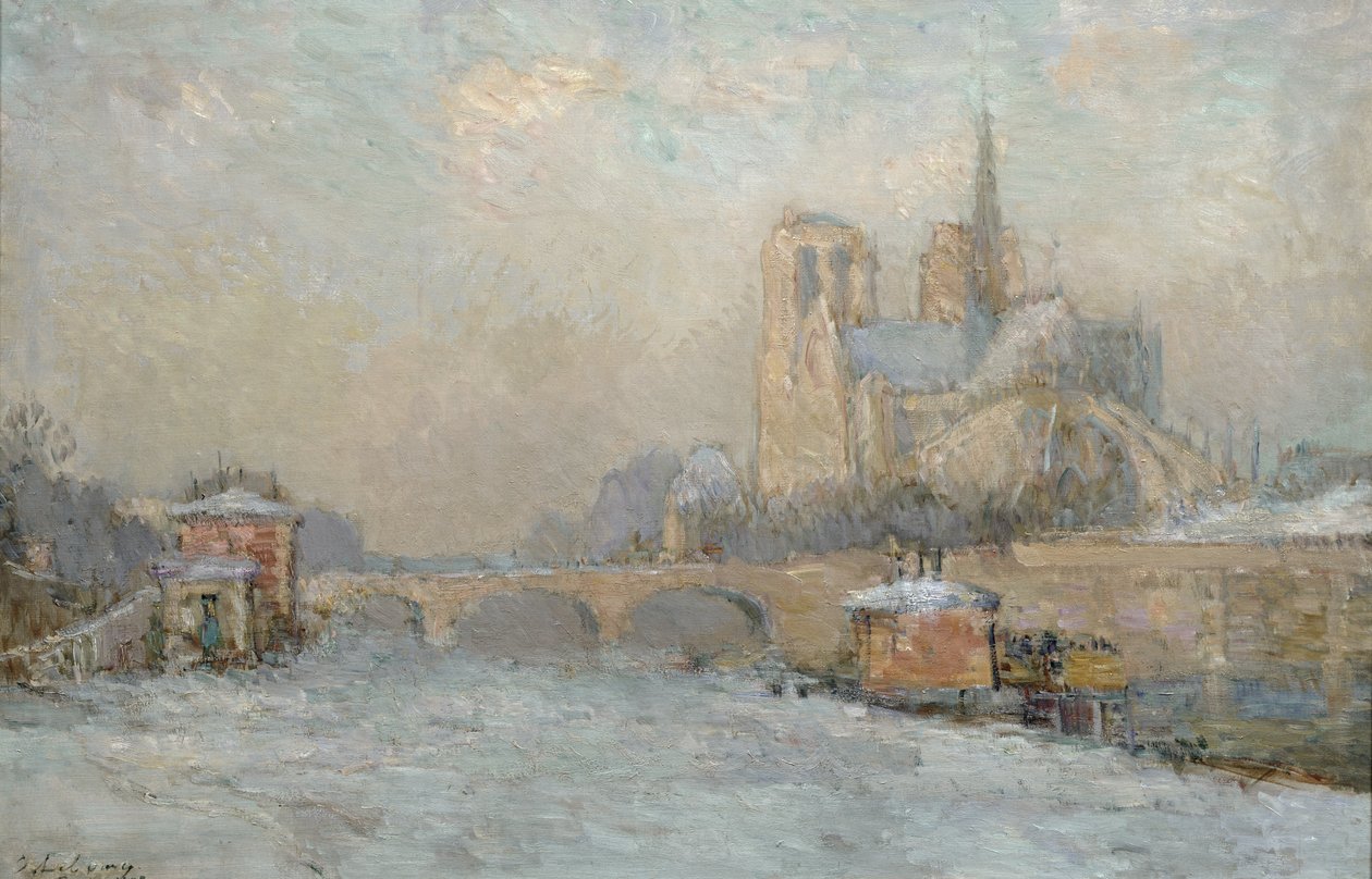 Quai de la Tournelle and Notre-Dame de Paris، 1909 بواسطة ألبرت تشارلز ليبورغ