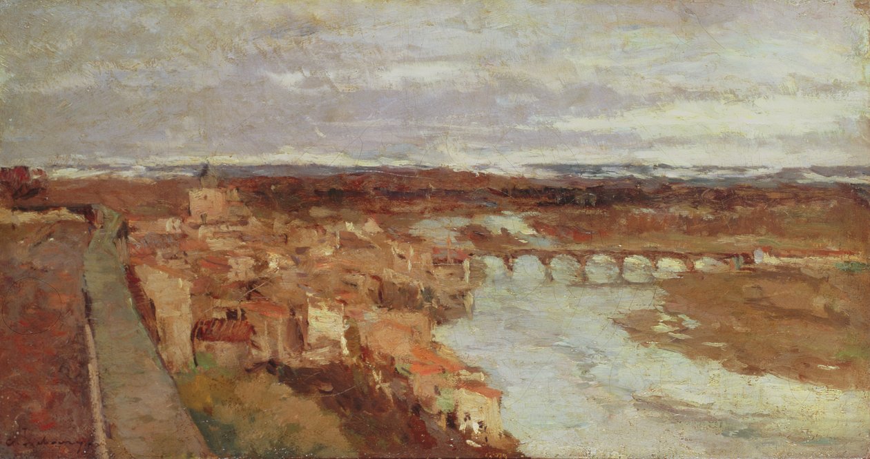 منظر لبلدة بونت دو شاتو ، c.1895 بواسطة ألبرت تشارلز ليبورغ