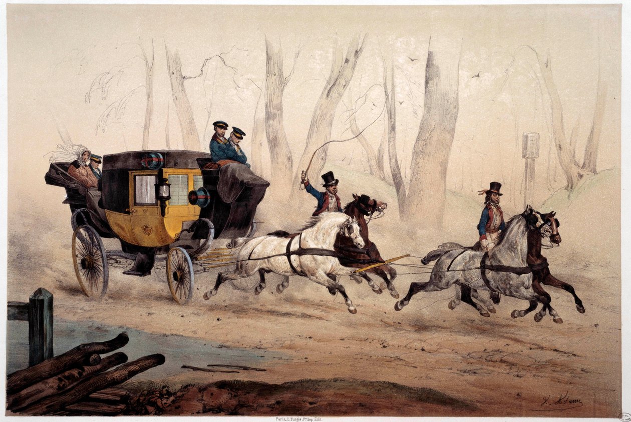 كرسي البريد طباعة ألبرت آدم (1833 -؟) 1870 باريس ، متحف كارنافاليت بواسطة ألبرت آدم