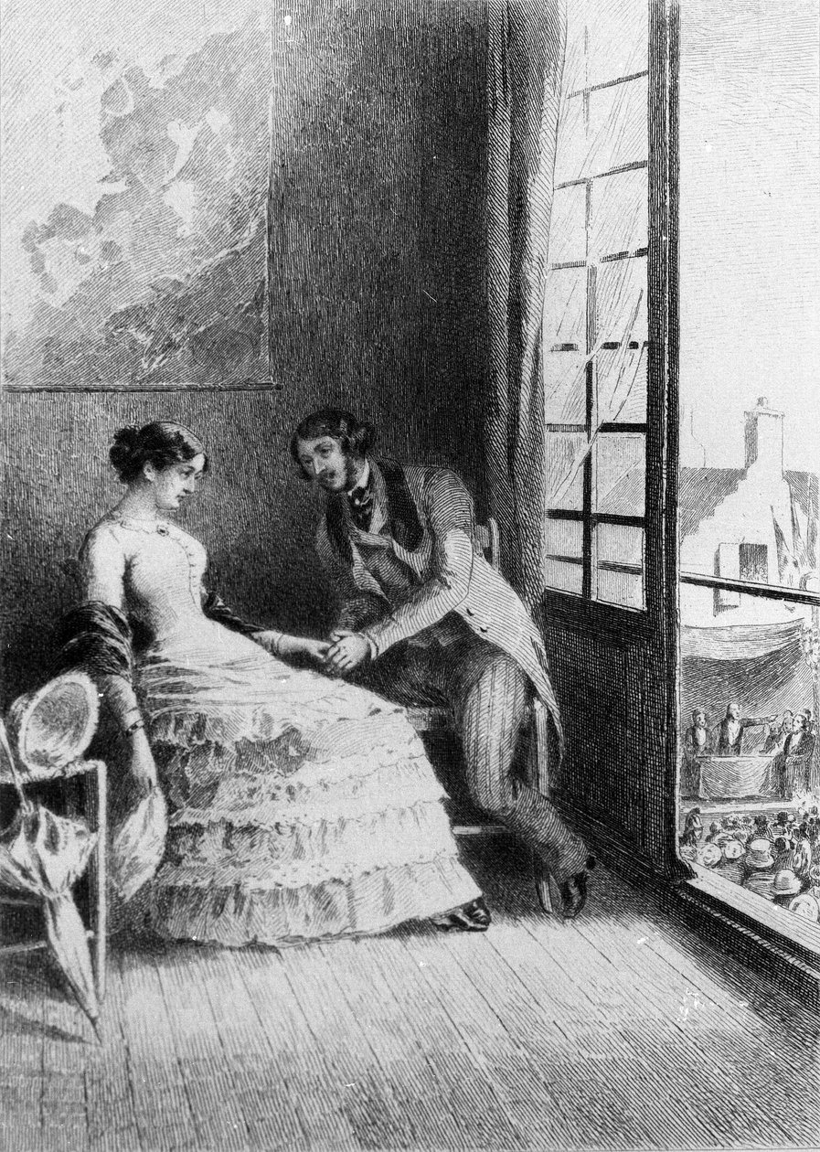 رسم توضيحي لرواية "مدام بوفاري" للكاتب جوستاف فلوبير (1821-1880). رسم لألبرت فوري (1854-1937). بواسطة ألبرت أوغست فوري