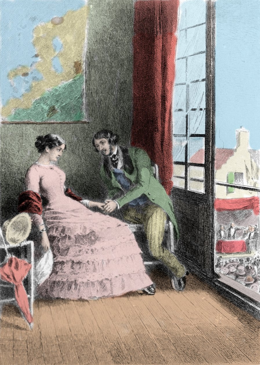 رسم توضيحي لرواية "مدام بوفاري" للكاتب جوستاف فلوبير (1821-1880). رسم لألبرت فوري (1854-1937). بواسطة ألبرت أوغست فوري