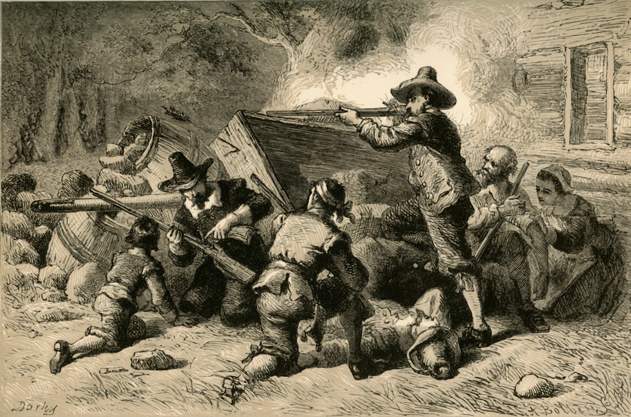 فيرجينيون يدافعون عن أنفسهم ضد الهنود ، 1877. بواسطة ألبرت بوبيت