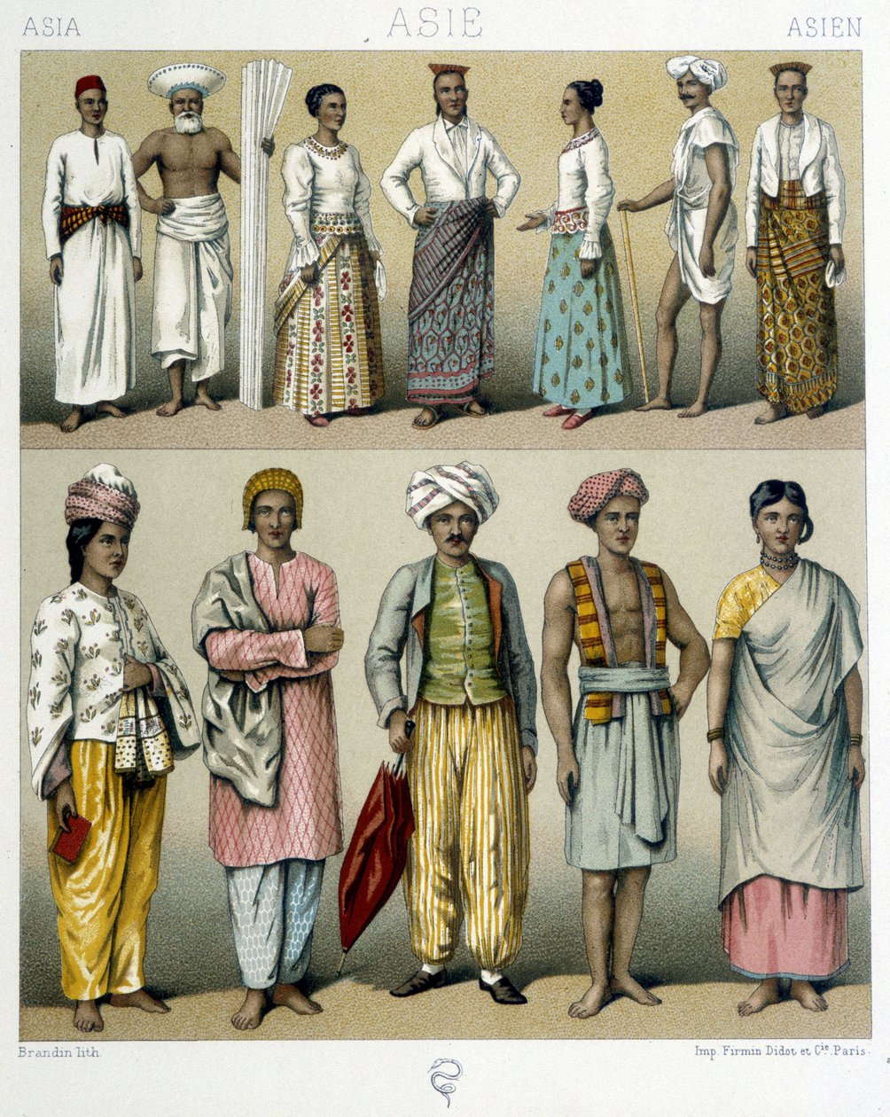 Costumes d'Indies - في "" الزي التاريخي "لـ Racinet ، أواخر القرن التاسع عشر بواسطة ألبرت تشارلز أوغست راسينت